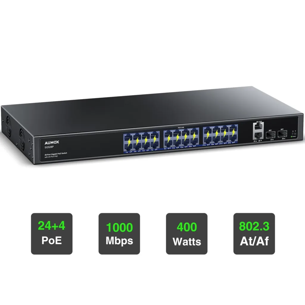 aumox sg528p poe switch